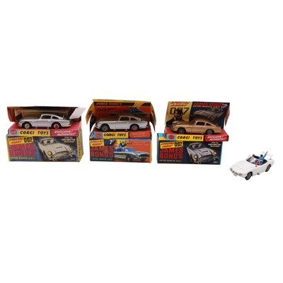 Lot 153 - Four Corgi die-cast James Bond vehicles, reproduction boxes