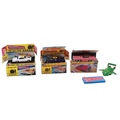 Lot 34 - Two Corgi die-cast Man from UNCLE, and Dinky Thunderbirds vehicles, reproduction boxes
