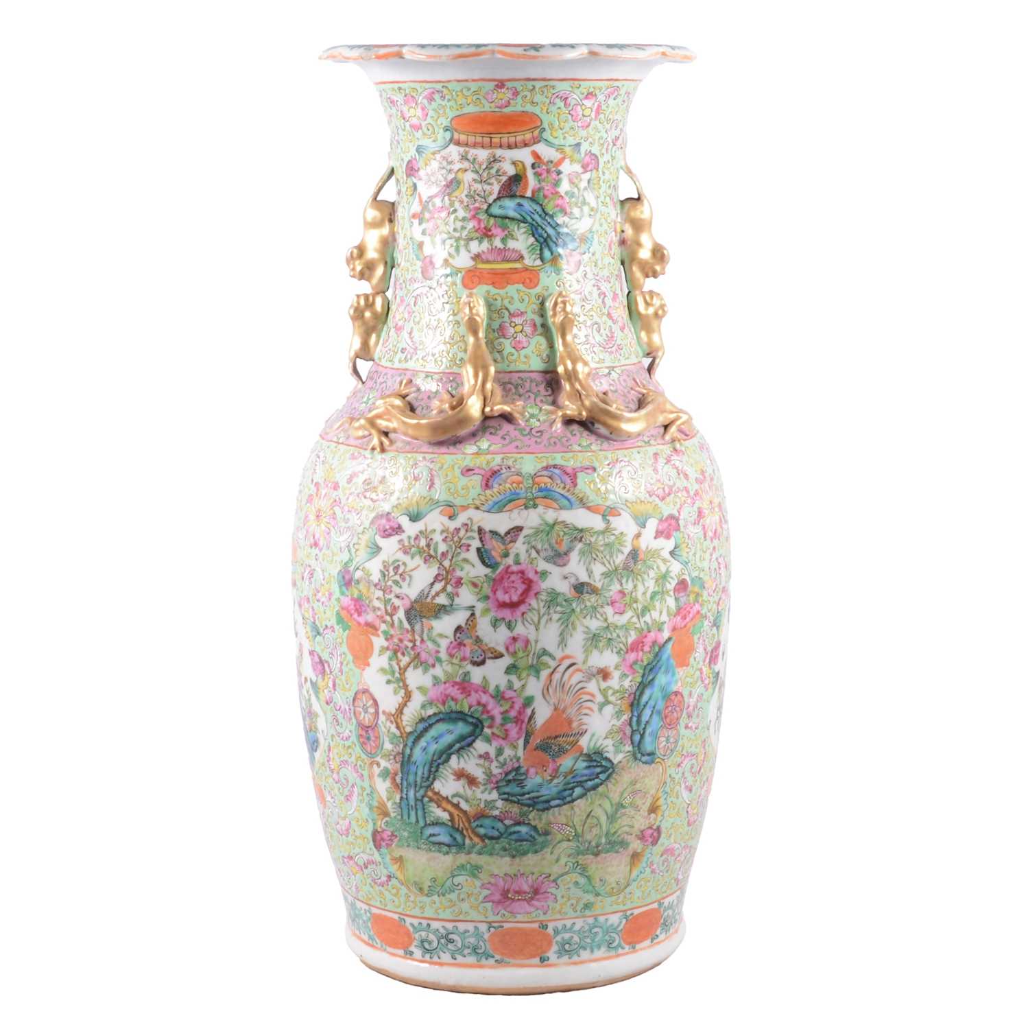 Lot 24 - Cantonese polychrome vase