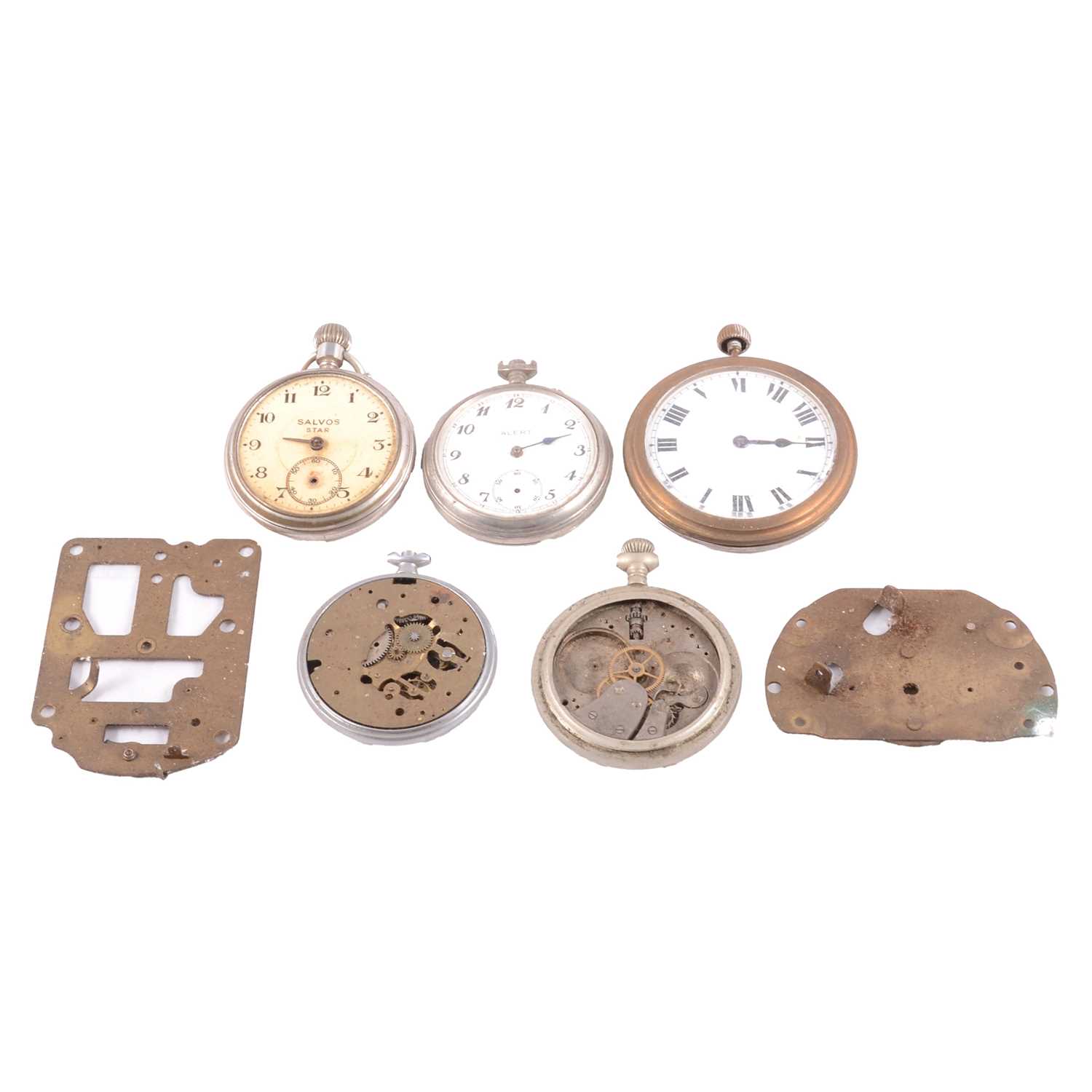 Lot 184 - Large collection of pocket watch movements, as found, parts, etc.