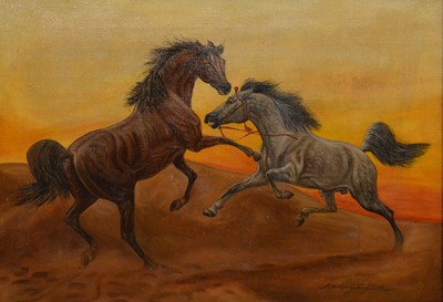 Lot 273 - After Harrington Bird, Stallions fighting