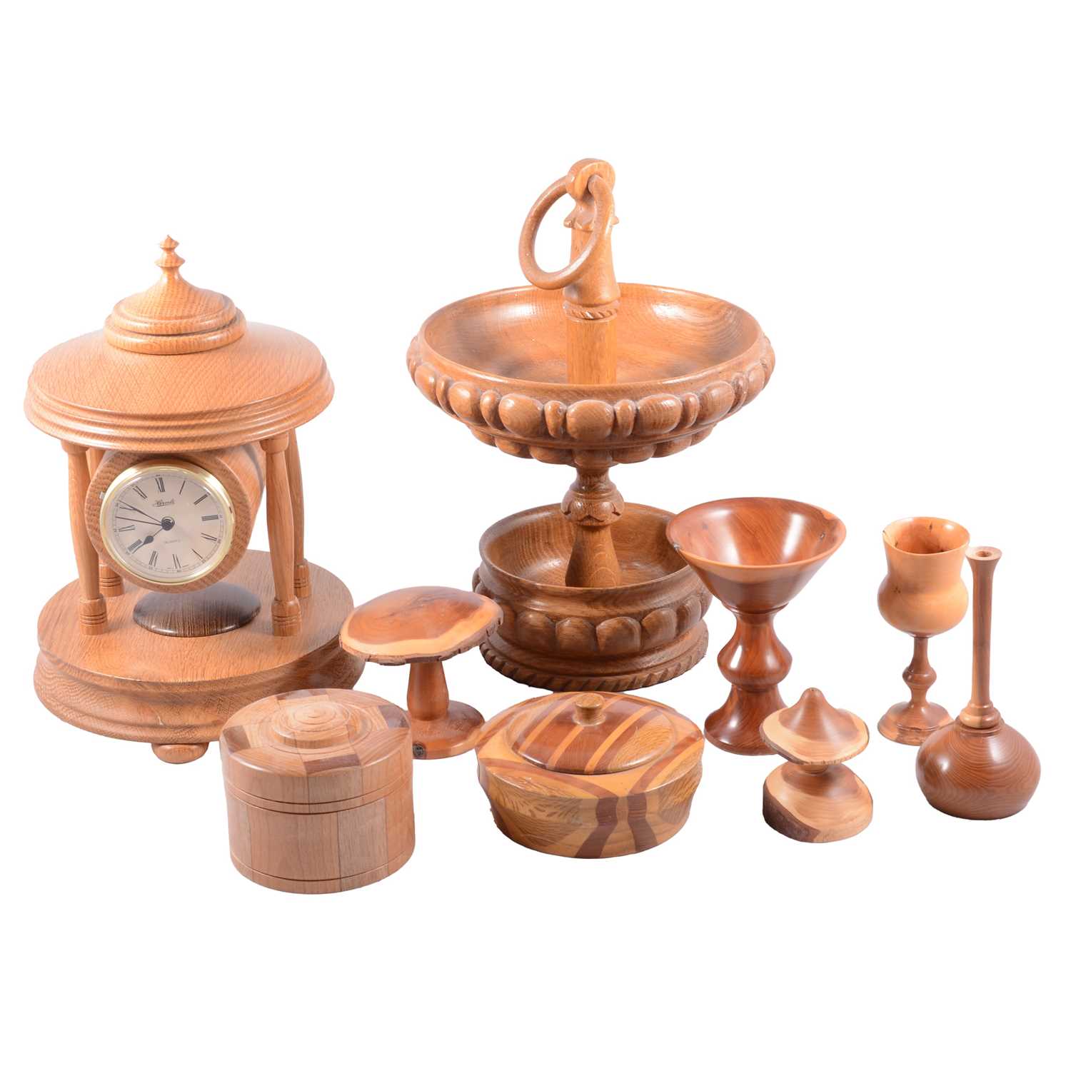 Lot 87 - Large collection of craftsman turned wood ornaments