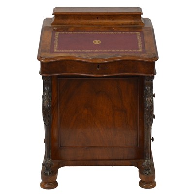 Lot 410 - Victorian burr walnut Davenport desk