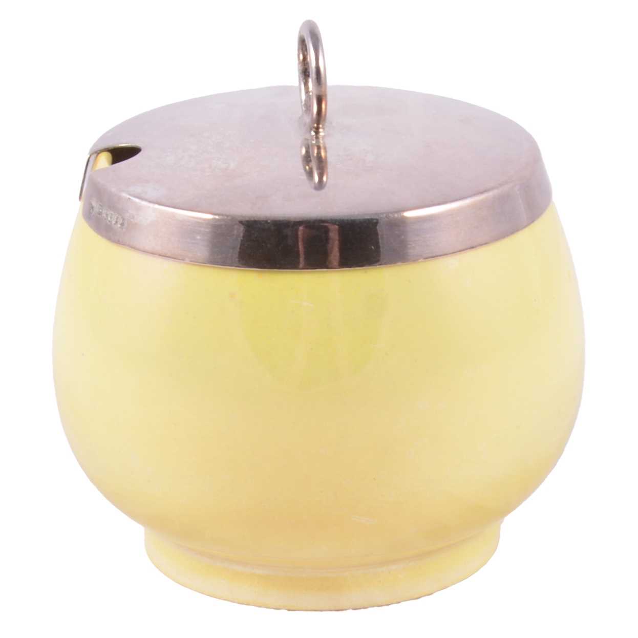 Lot 50 - Moorcroft Pottery, a yellow lustre preserve pot, circa 1925