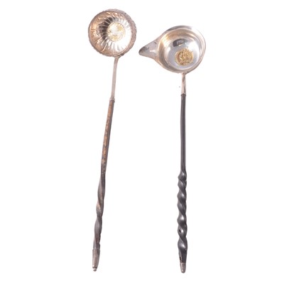 Lot 219 - Two toddy ladles with whalebone handles.