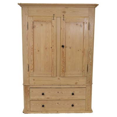 Lot 394 - Small pine press cupboard and a chest of drawers