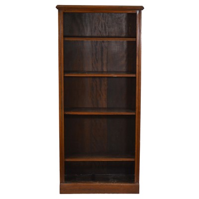 Lot 370 - Walnut open bookcase