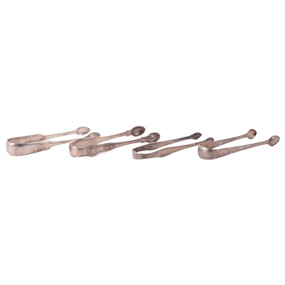 Lot 203 - Pair of Georgian Scottish silver sugar tongs, possibly Zeigler, Edinburgh 1810.