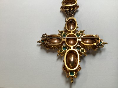 Lot 247 - A 19TH century foil back pink topaz and turquoise parure in fitted N Bloom & Sons box.