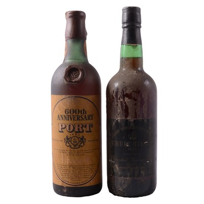 Lot 252 - Taylor's 600th Anniversary vintage port, another bottle of port, and two decanters