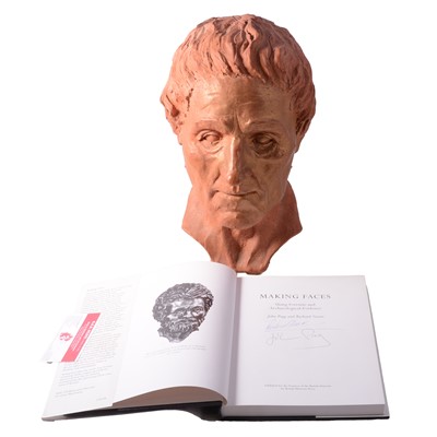 Lot 152 - Richard Neave, Plaster bust of a gentleman, and a signed book