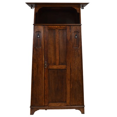 Lot 353 - Arts and Crafts oak hall robe, by Liberty & Co.