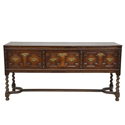 Lot 378 - Oak dresser base, in part 18th century