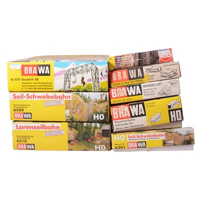 Lot 226 - BRAWA HO gauge cable car sets, and a part Formo OO gauge electric train set