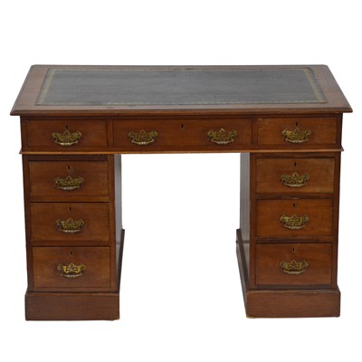 Lot 406 - Victorian mahogany nine drawer desk