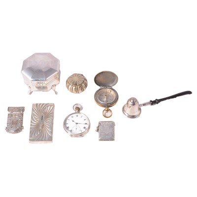 Lot 239 - Silver ring box, Victoria Silverware Ltd, Birmingham 2002, and other silver and collectables.