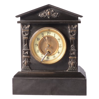 Lot 142 - Victorian slate mantel clock