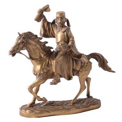 Lot 83 - Japanese brass model of a monkey warrior on horseback