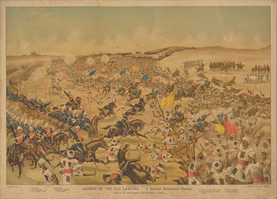 Lot 318 - Charge of the 21st Lancers, framed print