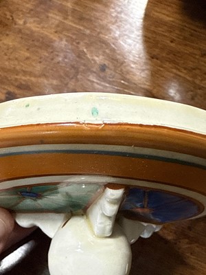 Lot 10 - Clarice Cliff, Umbrellas, a biscuit barrel