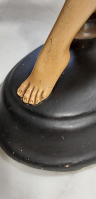 Lot 95 - Art Deco Scarf Dancer, patinated metal sculpture, and three other Deco style figures