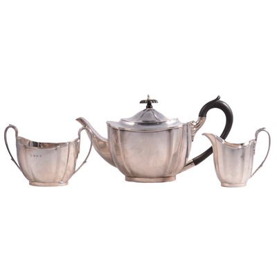 Lot 90 - Three-piece silver tea set