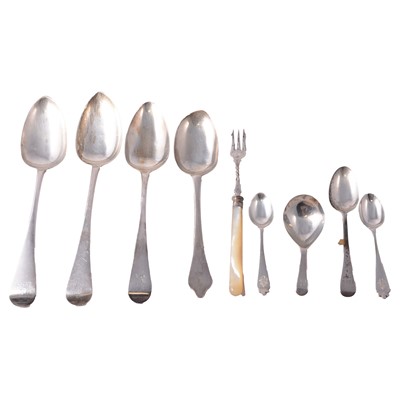 Lot 198 - Assorted Georgian and later silver flatware