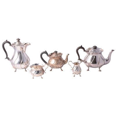 Lot 238 - Late Victorian silver bachelor's tea set, Edward Barnard & Sons Ltd, London 1900.