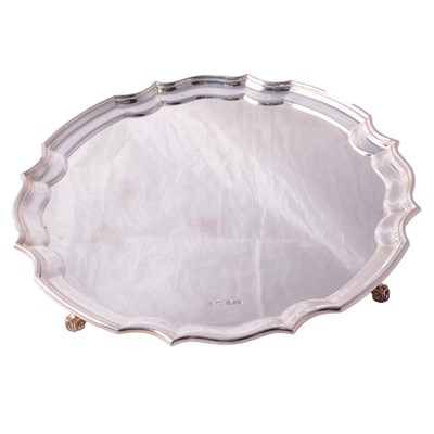 Lot 234 - Large circular silver salver, Roberts & Dore Ltd., Sheffield 1978.