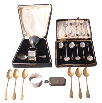 Lot 243 - Silver three-piece Christening set, William Suckling Ltd, Birmingham 1927, and other silverwares.