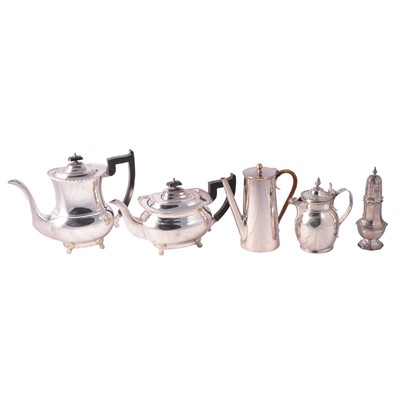 Lot 133 - Viners four-piece teaset, and other plated wares.