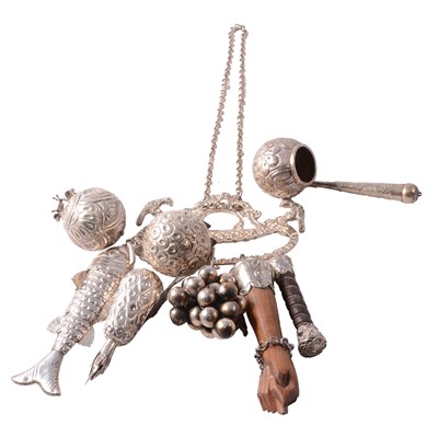 Lot 227 - Gerson Bahia - a Brazilian white metal charm necklace.