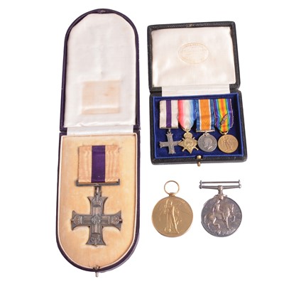 Lot 65 - Group of four World War I medals to CAPT. T. F. W. GRANT