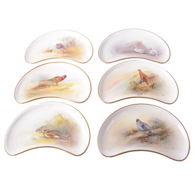 Lot 42 - Set of six Royal Worcester sandwich plates