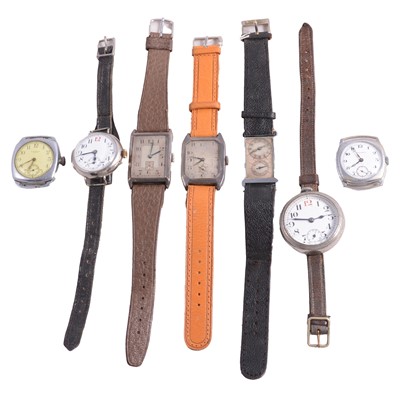 Lot 1225 - Tavannes - a steel cased trench watch and others