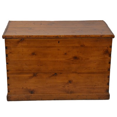 Lot 393 - Large stripped and stained pine blanket box