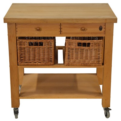 Lot 390 - Modern Lambourn beech butcher's block