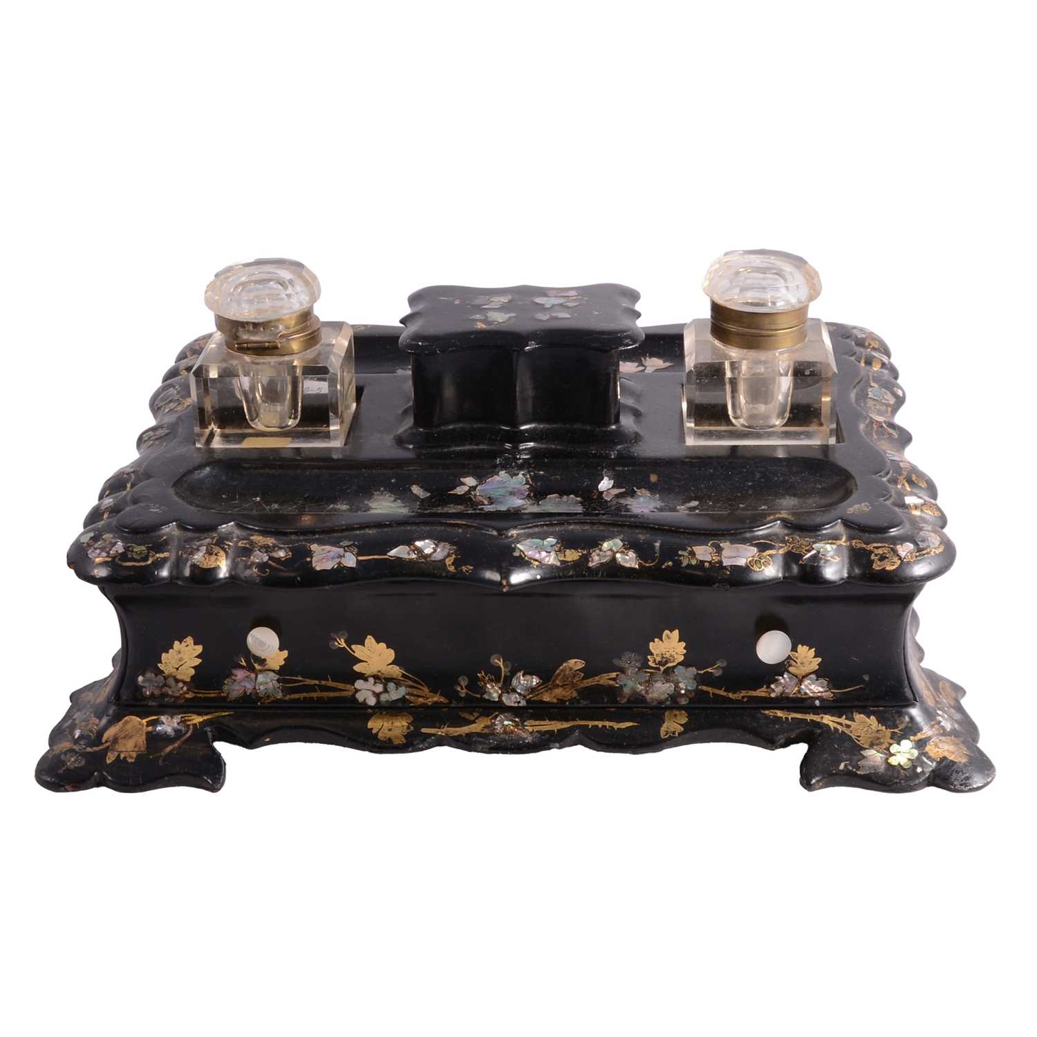 Lot 98 - Victorian papier-mache desk stand