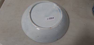 Lot 43 - Three soft paste porcelain tea bowls and saucers and another tea bowl, possibly Liverpool