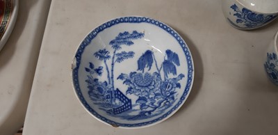 Lot 43 - Three soft paste porcelain tea bowls and saucers and another tea bowl, possibly Liverpool