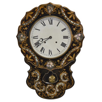 Lot 429 - Victorian papier-mache wall clock