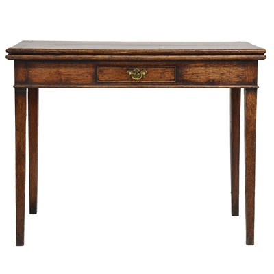 Lot 445 - George III oak tea table