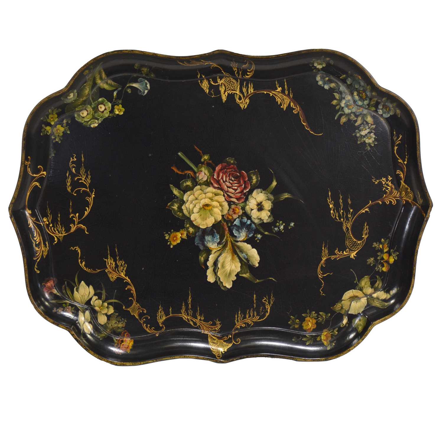 Lot 102 - Victorian papier-mache tray by Jennens & Bettridge