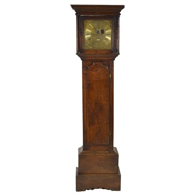 Lot 371 - Oak longcase clock