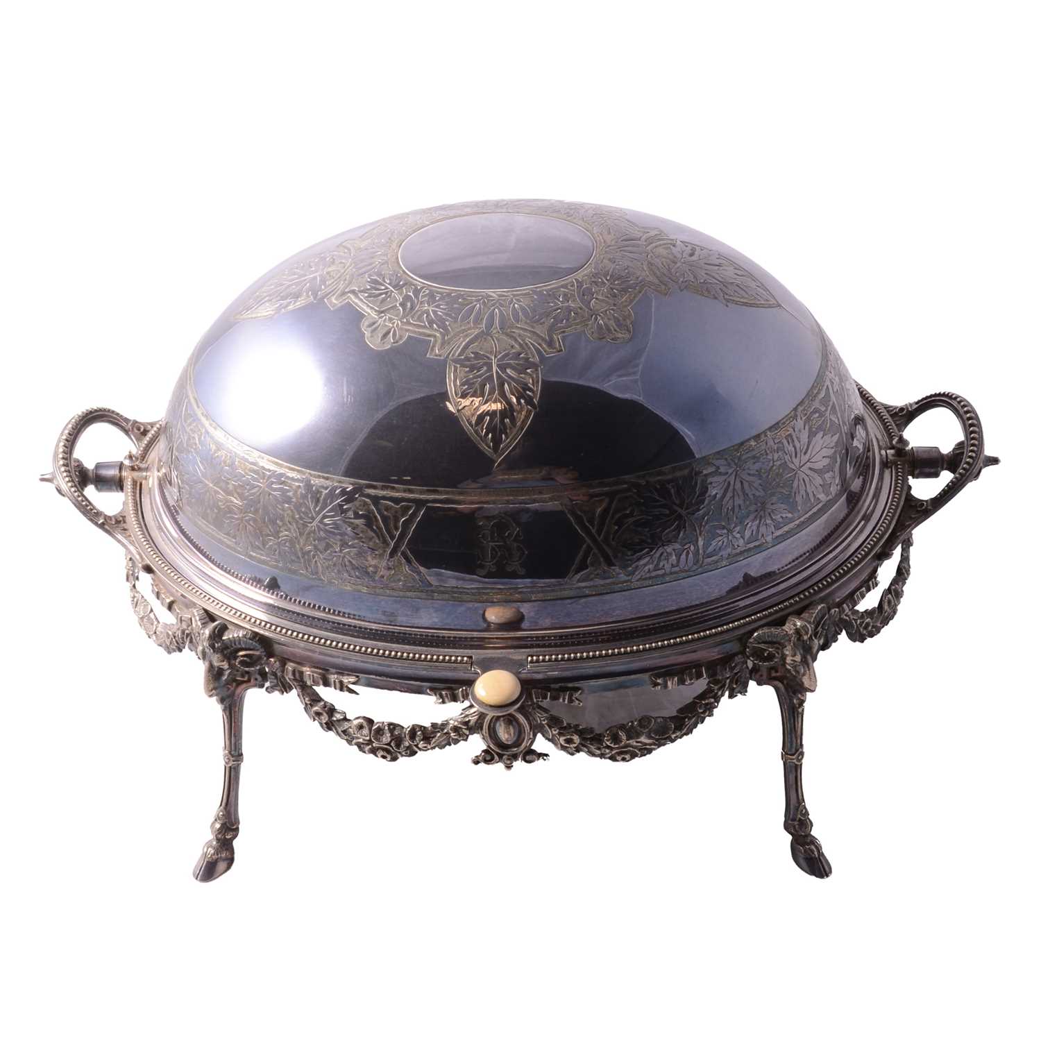 Lot 121 - Silver-plated breakfast dish