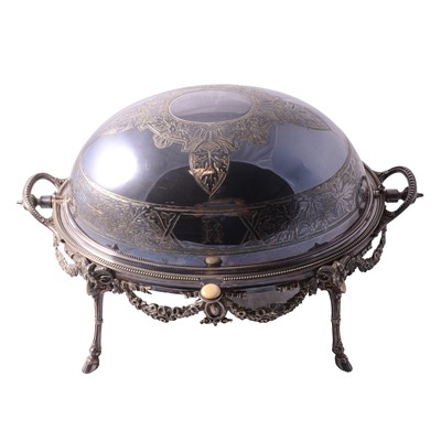 Lot 107 - Silver plated breakfast dish
