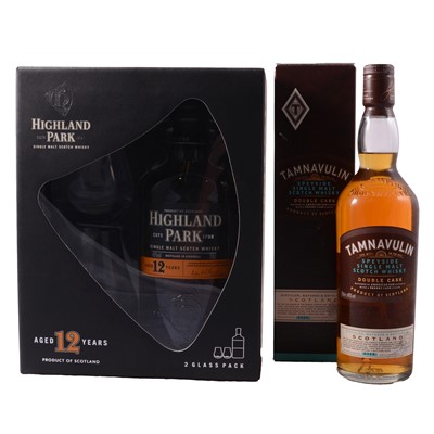 Lot 238 - Highland Park, 12 year old glass presentation pack; and a Tamnavulin Double Cask