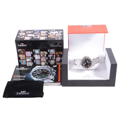 Lot 1024 - Tissot - a gentleman's Touch titanium quartz bracelet wristwatch.