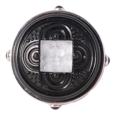 Lot 426 - Lalique - a silver dress ring in the Arethuse design.