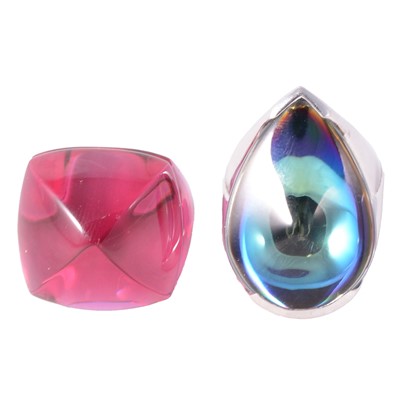 Lot 427 - Baccarat - a Psydélic silver ring, and a Médicis Pop ring.